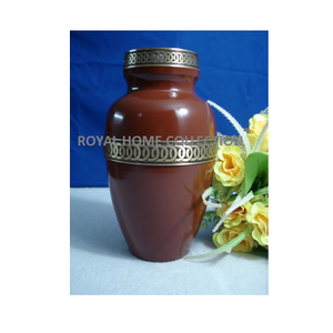 Urnas de recuerdo de cremación Cloisonne de diseño moderno para cenizas Urna de cremación de latón Acabados rojos en precio mayorista - Product Image 1