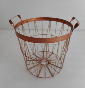 Fil de Fer rond Brillant Or Panier De Rangement - Product Image 3
