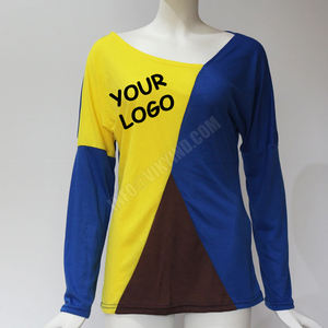 T-shirt à manches longues pour femme, Top décontracté avec design Patchwork, ample, tunique streetwear, grande taille, collection automne, - Product Image 2