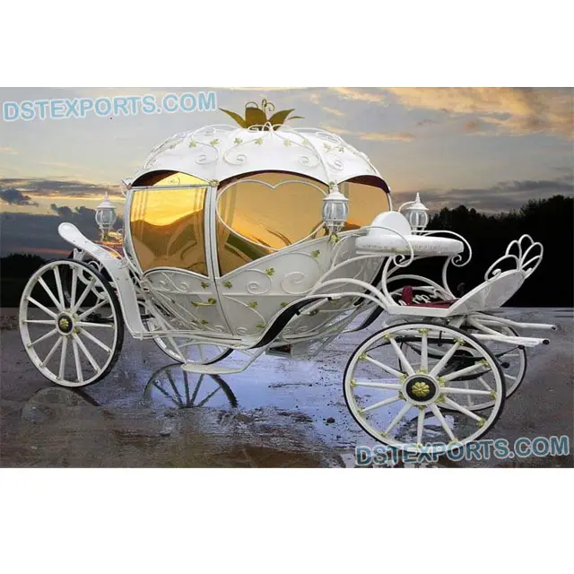 सिंड्रेला कद्दू सफेद शादी गाड़ी नवीनतम डिजाइन सिंड्रेला गाड़ी फैंसी सिंड्रेला घोड़ा गाड़ी तैयार