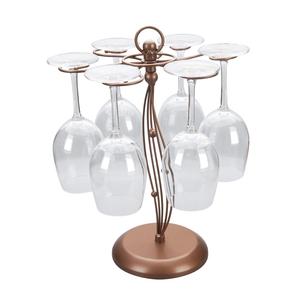 Estante para vino, mesa apilada debajo del gabinete, estante de vidrio galvanizado recubierto de cobre, colgante de metal al por mayor - Product Image 3