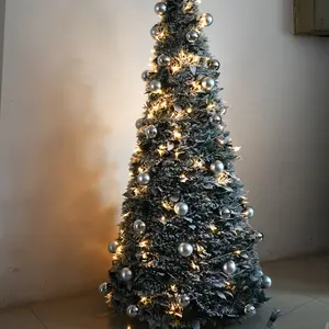 Nuovo prodotto idee 2019 a buon mercato 6ft albero di natale con neve e luci per la decorazione di festa interna ed esterna