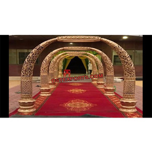 Piliers de défense de mariage décoration d'allée piliers de dents d'éléphant décoration de passerelle colonne de tronc doré pour la décoration de scène - Product Image 1