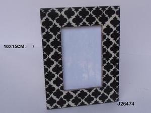 Cadre photo en fer fait main à finition antique incrustation d'os de taille personnalisée avec des motifs carrés incurvés disponibles dans toutes les tailles - Product Image 6