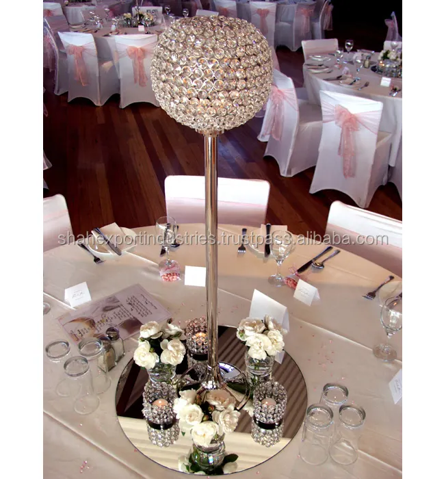 装飾テーブルセンターピース新版ゴールドウェディングパーティーデコレーションイベント & パーティー用品と魅力的なクリスタルボウルシャー