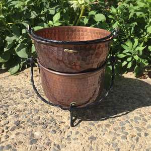 กระถางปลูกต้นไม้เหล็กและทองแดง2ชุดแบบตั้งได้สำหรับสวนในร่มและกลางแจ้ง - Product Image 3