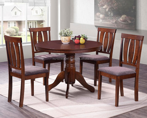 Conjunto de comedor de madera, mesa redonda - Product Image 1