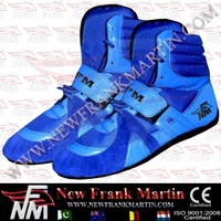 Chaussures de boxe NFM, arts martiaux, MMA, gym, crossfit, musculation, été, automne, hiver, bleu, cuir véritable, OEM, ODM, design personnalisé