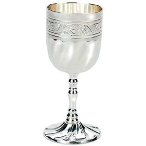 Unique Decorative Engraved Design Silver Metal <b>Goblet</b> for <b>Wine</b> Jews Silver Plated <b>Goblet</b> for Kitchen - Product Image 1