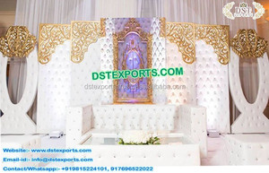 English Wedding Backstage Leather Panels Best Reception Stage Leather Panels <b>Decor</b> Top Wedding Leathers Tufted Panels <b>Set</b> - Product Image 3