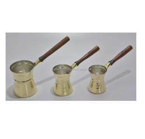 Cafetera Ibrik de latón, utensilios de cocina turcos árabes, juego de té y café de Metal en diferentes diseños y acabados - Product Image 2