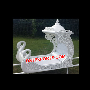 Doli-cisne tallado de madera para boda, Perla blanca tallada, nuevo diseño, Palki, Pavo Real - Product Image 1