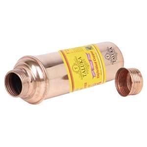 Bouteille d'eau en cuivre pur de 34 oz/1000 ml, très vendue, pour boire, servir, offrir en cadeau, bouteille d'eau ayurvédique - Product Image 3