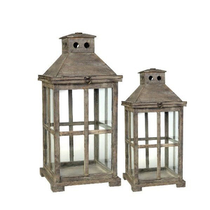Antique Finish Wooden <b>Candle</b> <b>Lantern</b> Handmade Metal and Glass for Home <b>Outdoor</b> Christmas Decor Weddings - Product Image 1