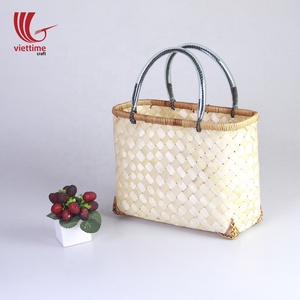 Venta al por mayor de alta calidad de bambú tejido bolso ecológico bordado con lentejuelas cubierta bolsa de la compra para las señoras Top Trending Vietnam - Product Image 2
