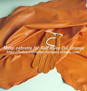 Orange Shepp Cabretta en cuir véritable fini de qualité supérieure type de grain de peau de mouton et de chèvre pour vêtements et gants de golf - Product Image 1
