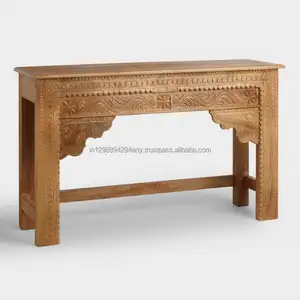 Indian antique style living room furniture oak wooden entry way hall way table in 27243 antique wood carved tall console table