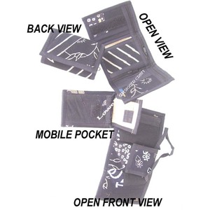 Lowellcraft Unisex Short Cotton Fabric <b>Wallet</b> USB Cotton Lining Zipper Closure Fashionable Geometric Pattern Credit Card <b>Holder</b> - Product Image 2