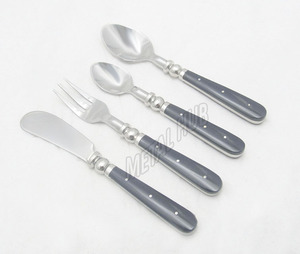 Portable Stainless Steel 304 <b>Cutlery</b> <b>Set</b> with Wooden Plastic Handle for Home Hotel Kids and <b>Baby</b> Back to School Gift - Product Image 1