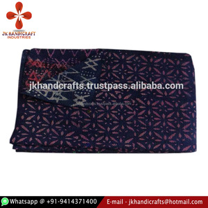 Wholesale 100% Cotton Vintage Embroidered Old Style Patchwork Indigo Throw - Product Image 1