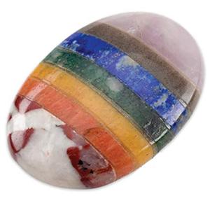 Colgante de joyería ovalada de 7 Chakras de alta calidad, joyería de cabujón ovalado de piedra Natural, colgante de piedras preciosas de cristal curativo, mayorista - Product Image 1
