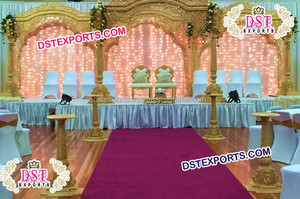 Mandap de mariage artisanal en bois antique, style Shahi, avec piliers de style nouveau, pour la cérémonie de Puja, en bois, pour l'Australie - Product Image 5