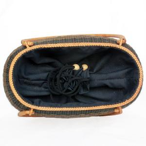 Bamboo <b>Handbag</b> with Liner Dual Handles/<b>Straps</b> <b>for</b> Easy Carrying - Product Image 3