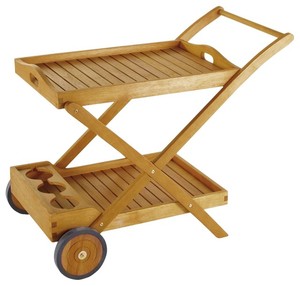 Mesa plegable contemporánea de madera para muebles de exterior - Product Image 2