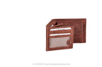 Dompet Kulit Pria Vintage Coklat Grosir Langsung dari Pabrik, Dompet Pendek RFID Multifungsi Bordir Permen, Tempat Kartu Bisnis