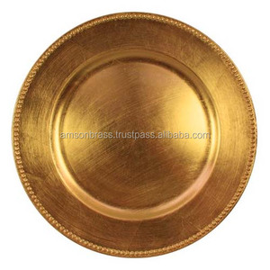 Fabricant plaque de chargement décorative martelée Bronze Antique finitions plaque de chargement en métal plats assiettes - Product Image 2