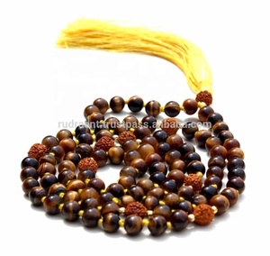 2023 cuentas de oración de Rosario de ojo de tigre espiritual de alta calidad 6 mm 108 cuentas borla anudada Mala collar Unisex mujeres hombres - Product Image 1