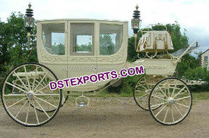 Elegante cubierta a caballo blanco Buggy caballo carruaje - Product Image 5