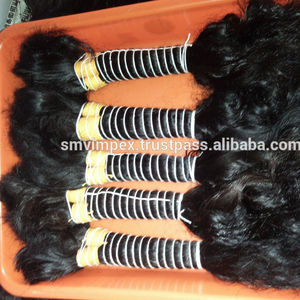 Extensión de cabello trenzado Remy de cabello humano indio virgen templo sin procesar natural 16 pulgadas máquina doble trama mejor precio - Product Image 6