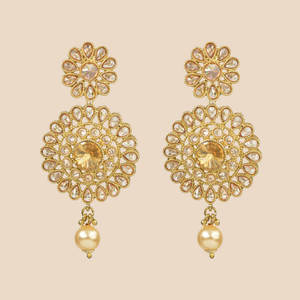 Boucles d'oreilles classiques occidentales plaquées au henné - 8299 - Product Image 1