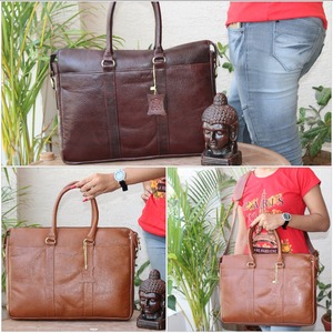 Vintage <b>Handbag</b> Genuine Cowhide Leather Satchel Messenger <b>Handbag</b> Business Bag - Product Image 6