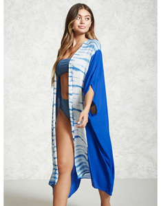 Kimono de Rayón Tie & Dye Transpirable de 1 Pieza para Mujer, Ropa de Playa para Verano - Product Image 1