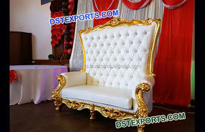 Sofá de Metal de Latón Tallado para Bodas Musulmanas, Juego de Sofás para Bodas Musulmanas, Fabricante y Exportador de Muebles, Juego de Sofás para Bodas Indias, EE. UU. - Product Image 3