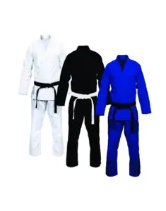 Setelan seragam Karate Unisex, seragam seni bela diri lengan panjang dan setelan BJJ untuk pria