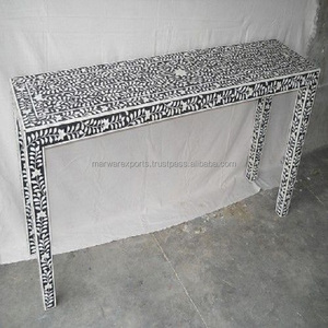 Mesa consola de madera antigua moderna negra superventas con incrustaciones de hueso espejado tamaño personalizado para sala de estar o dormitorio - Product Image 4