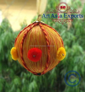 Boules suspendues décoratives de Noël de couleur claire orange en gros bon marché - Product Image 1