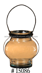 Bougeoir votif suspendu en fer doré en métal au design traditionnel - Product Image 3