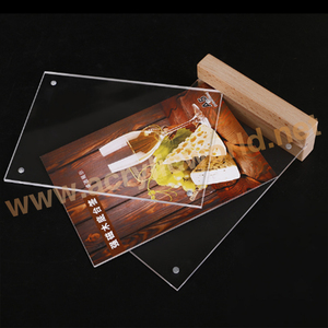 Nhỏ Hàng Loạt Bán Buôn <span class=keywords><strong>Menu</strong></span> Chủ Acrylic Đăng Chủ Với Cơ Sở Gỗ - Product Image 5
