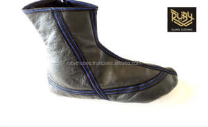 Cuero Wudu étnico hecho a mano negro/blanco tallas 4-12 para adultos ropa y accesorios musulmanes tradicionales elegantes - Product Image 3