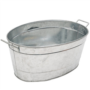 Bañera Ovalada de Acero Galvanizado para Fiestas - Product Image 1
