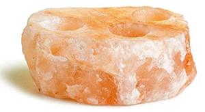 Sel 3 bougeoir Organique sel De cristal de L'himalaya bougeoir Naturel Fabriqué à Trois Trous De L'himalaya Sel Bougeoir - Product Image 4
