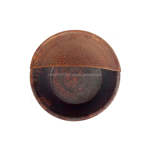 อ่างแช่เท้าทองแดงตีลายพร้อมที่พักเท้า อุปกรณ์ทำเล็บตกแต่ง อ่างทองแดงสุดหรู - Product Image 1