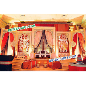Mehraap <b>Wedding</b> Stage Backdrop Decoration Beautiful <b>Wedding</b> Mandap Stage Indian <b>Wedding</b> Back-<b>frame</b> Stage - Product Image 1