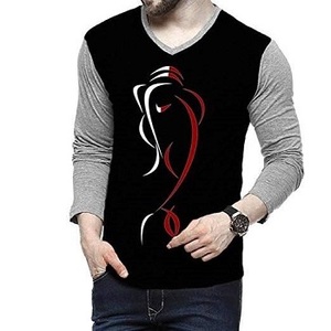 High quality long sleeve white oversized screen printing t shirt for men - Product Image 5