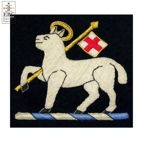 Insignes de fil de lingot de luxe Queens écussons broderie à la main personnalisée Blazer en or insigne de poche uniforme et patchs Regalia - Product Image 2