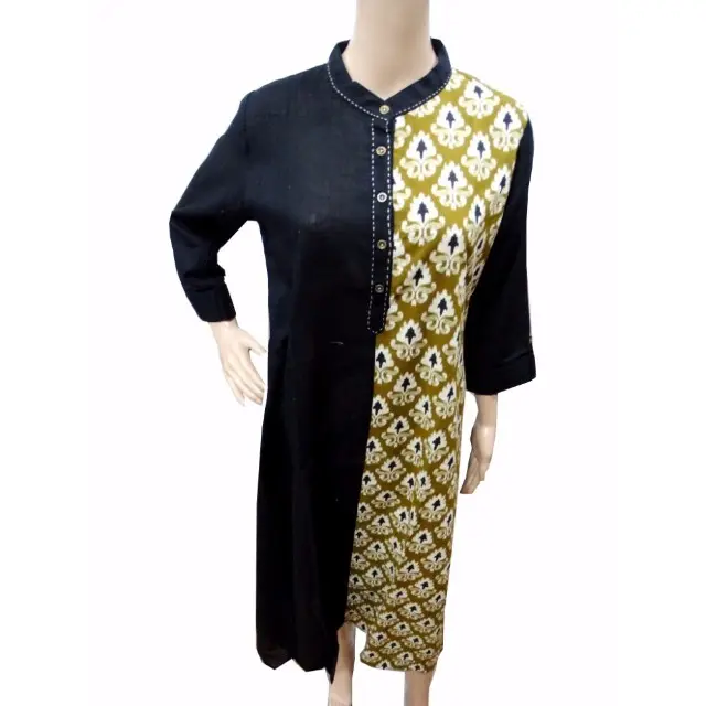 Black And Green Beautiful Designer Ethnic Cotton Wear Women's Clothing